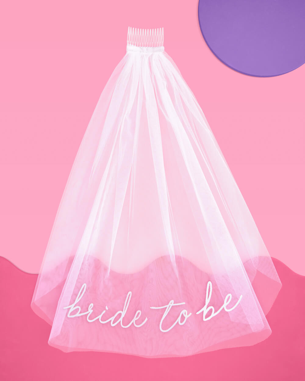 Bride To Be Veil - white embroidered veil