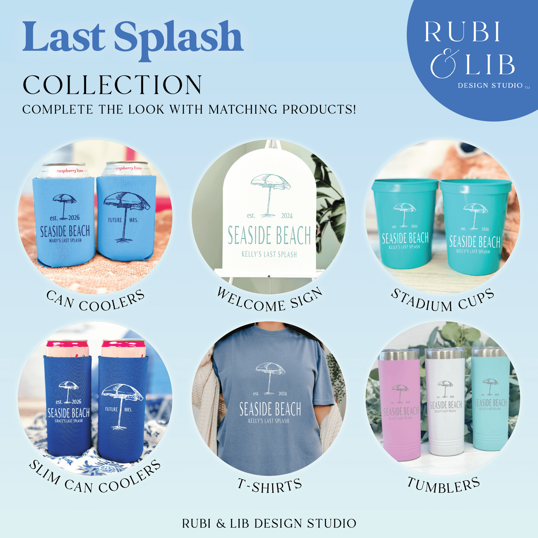 Custom Seaside Bachelorette Stadium Cups - Cups - Stadium - Bachelorette