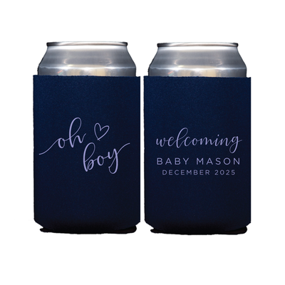 Oh Boy Personalized Baby Shower Can Cooler