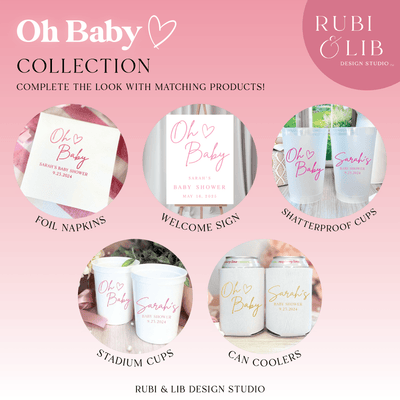 Oh Baby Personalized Baby Shower Can Cooler