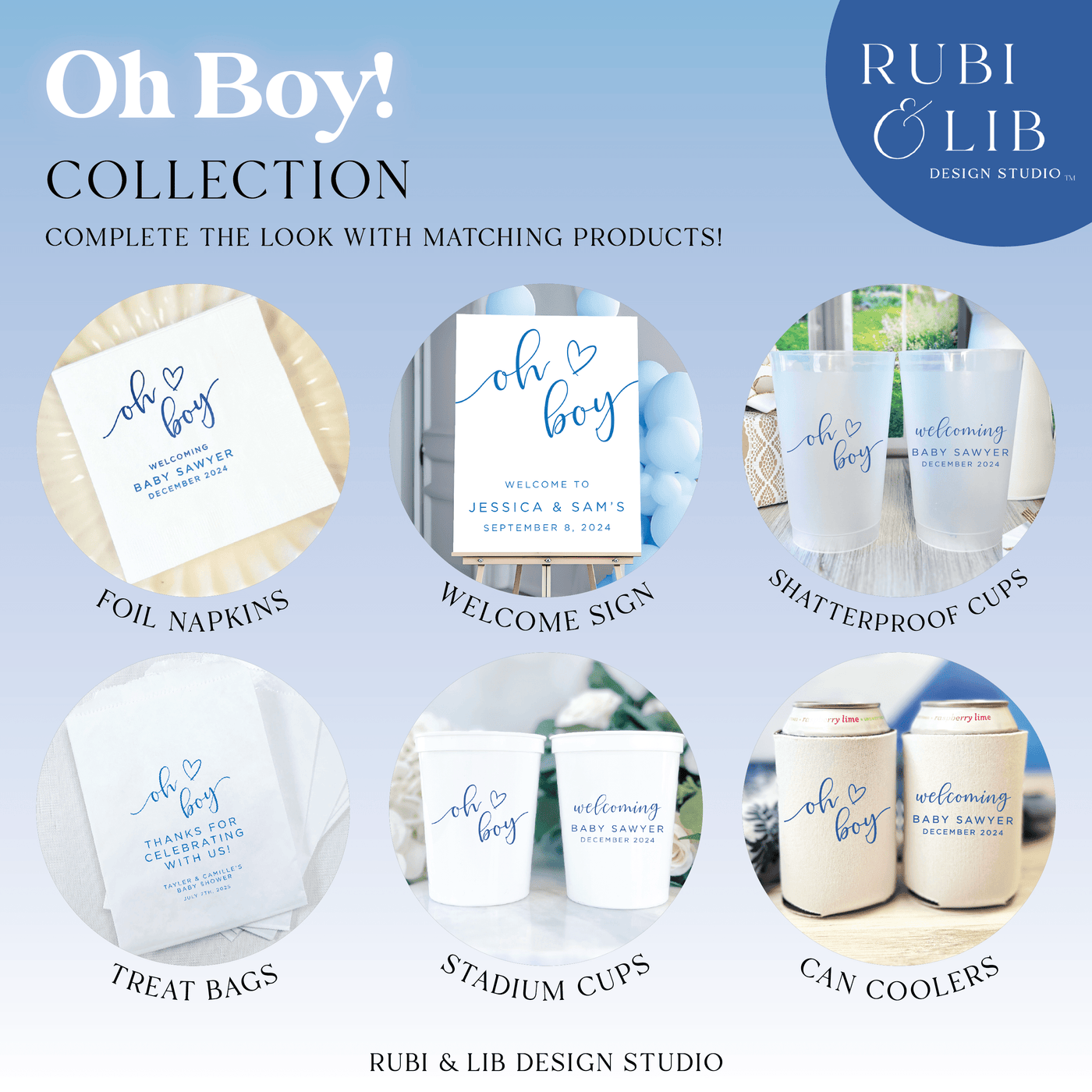 Oh Boy Baby Shower Acrylic Sign - Welcome Sign