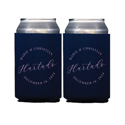 Personalized Can Coolers for Wedding Reception