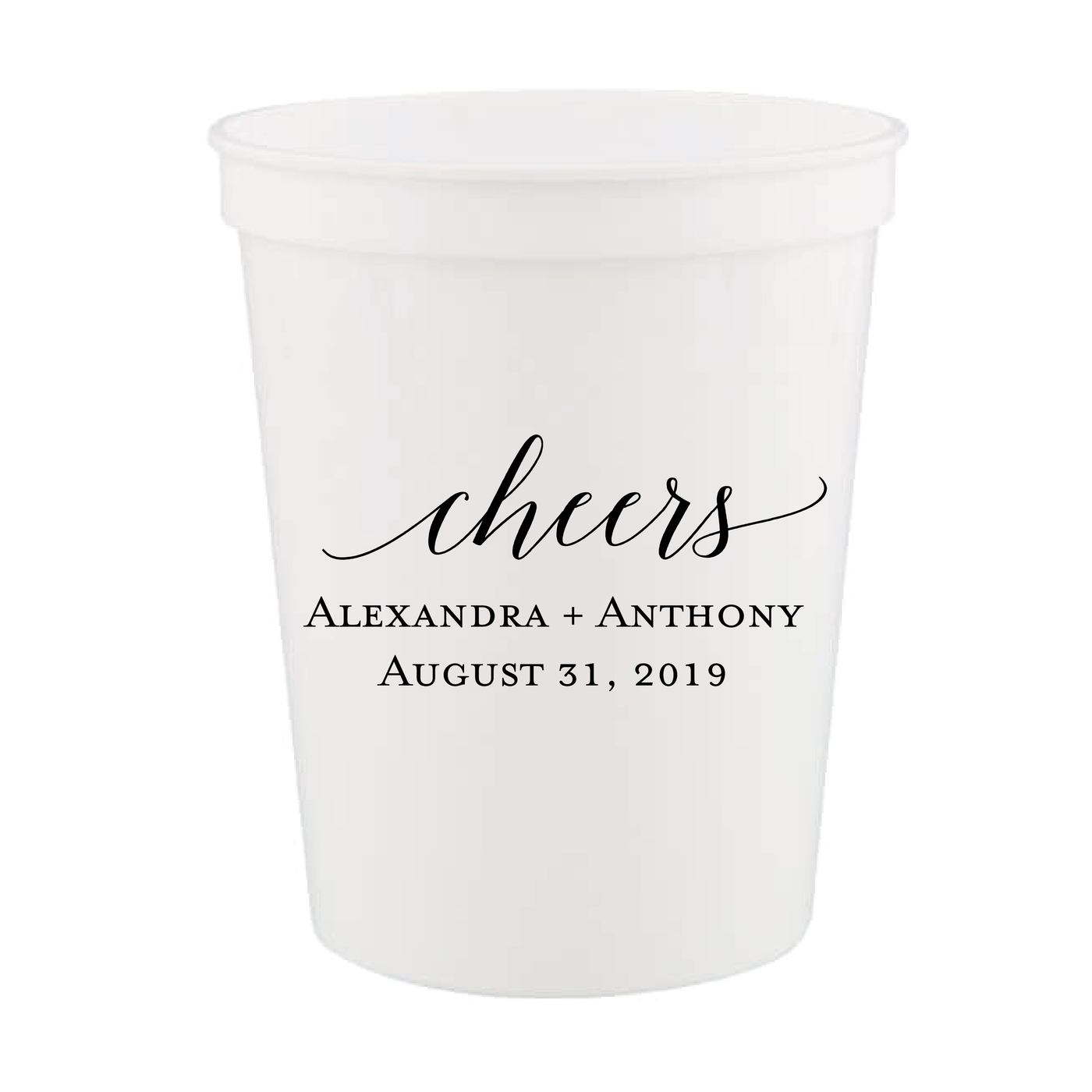 Personalized Stadium Cups for Wedding Reception