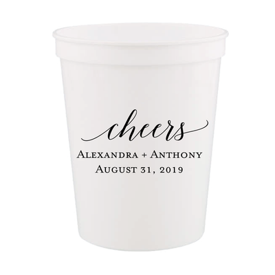 Personalized Stadium Cups for Wedding Reception