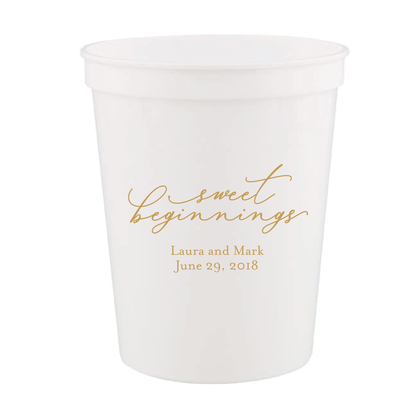 Sweet Beginnings Personalized Wedding Stadium Cups