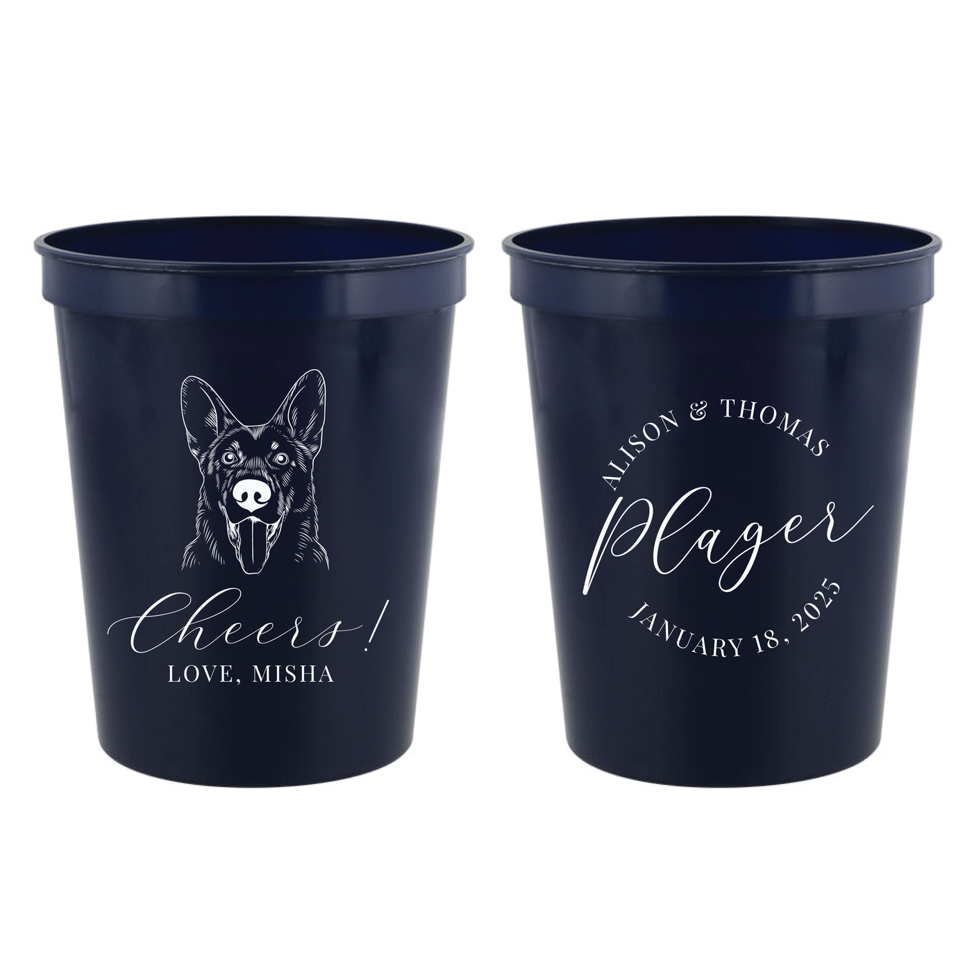 Personalized Stadium Cups with Custom Pet Illustration