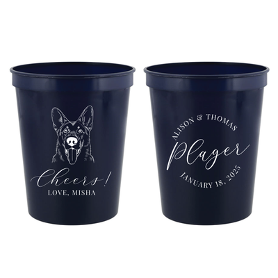 Personalized Stadium Cups with Custom Pet Illustration