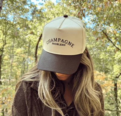 Champagne Problems - Black Vintage Trucker Hat