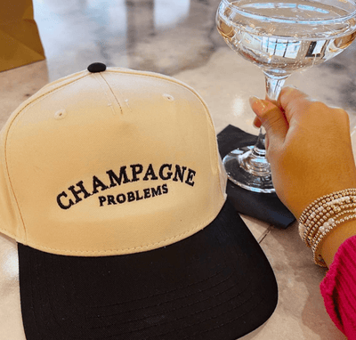 Champagne Problems - Black Vintage Trucker Hat