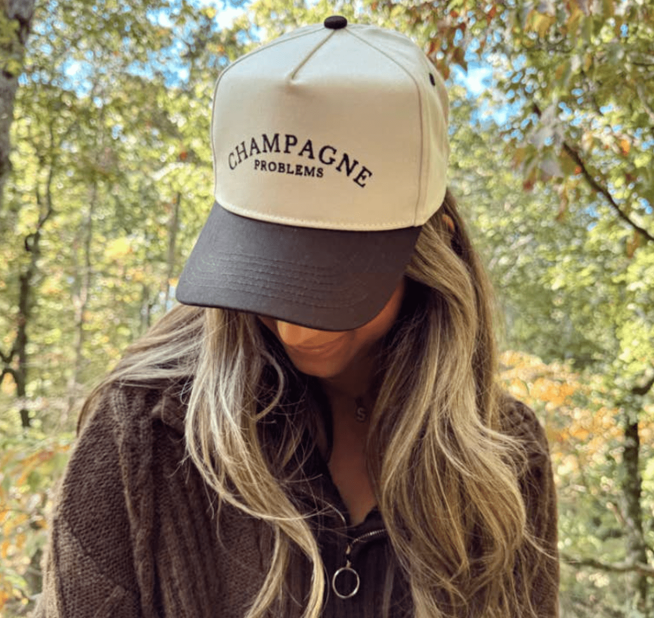 Champagne Problems - Black Vintage Trucker Hat