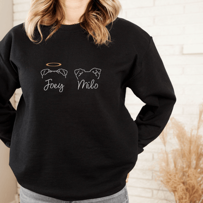 Illustrated Dog Ears Sweatshirt - Barn Street Designs