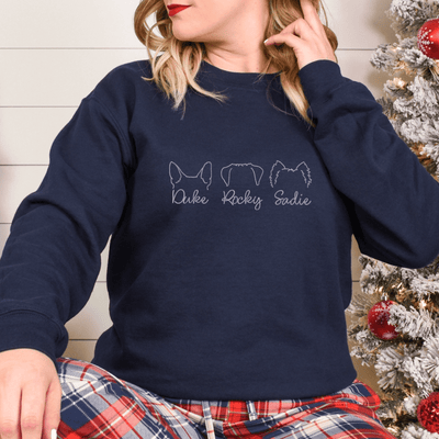 Illustrated Dog Ears Sweatshirt - Barn Street Designs