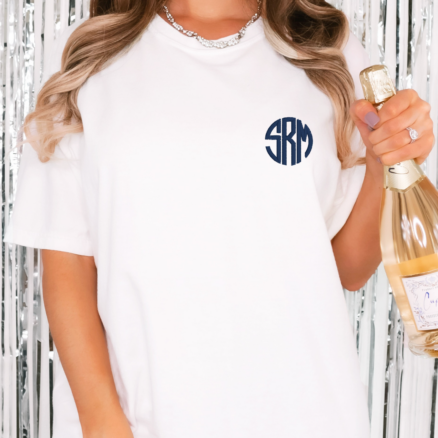 Monogrammed Embroidered T-shirt - Barn Street Designs