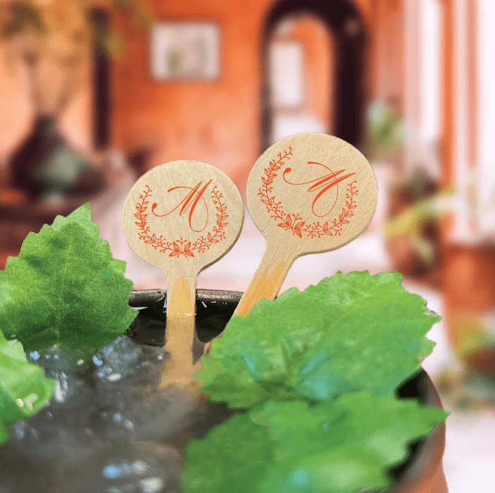 Wreath Monogram Drink Stir Stick - Drink Stir Stick