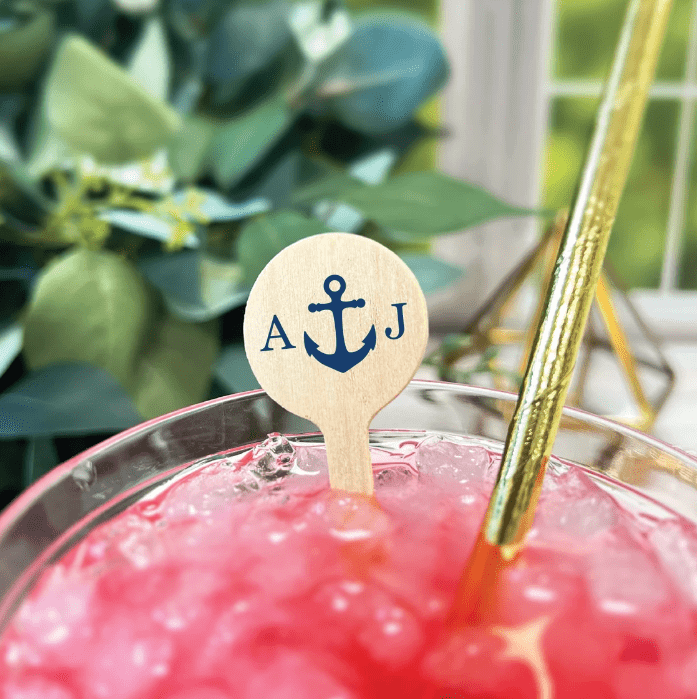 Anchor Monogram Drink Stir Stick - Drink Stir Stick