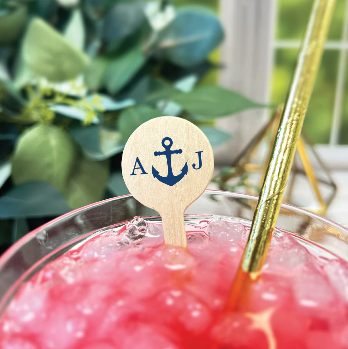 Anchor Monogram Drink Stir Stick