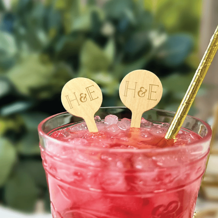 Modern Initials Drink Stir Stick - Drink Stir Stick