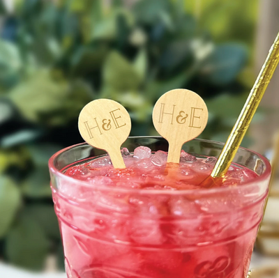 Modern Initials Drink Stir Stick