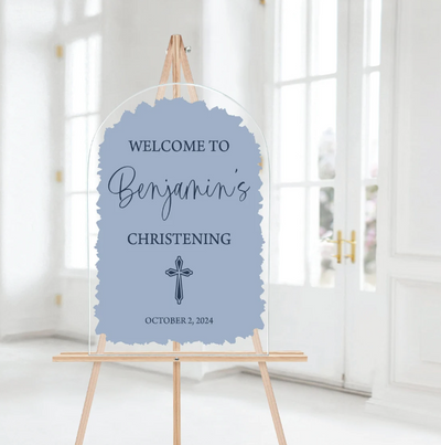 Arched Christening/Baptism Welcome Sign