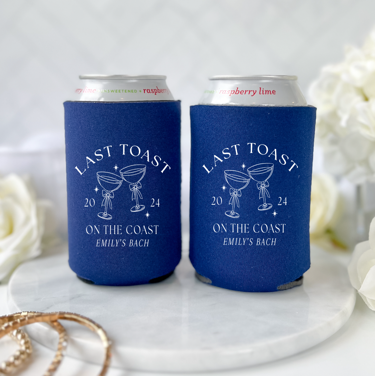 Last Toast on the Coast Custom Bachelorette Can Coolers