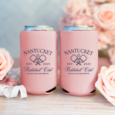 Custom Locational Pickleball Club Bachelorette Can Coolers