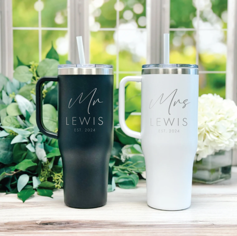 Mr and Mrs 40oz Tumbler Gift Set