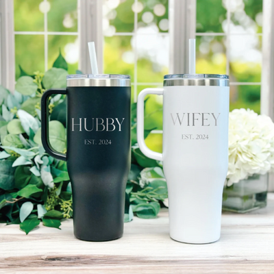 Hubby and Wifey 40oz Tumbler Gift Set