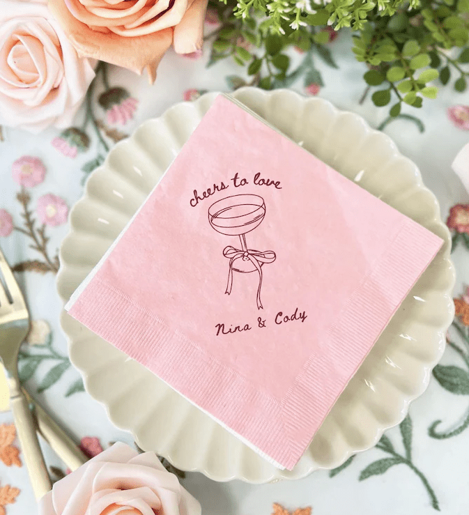 Cheers to Love Wedding Napkins - Napkins - Foil Stamped