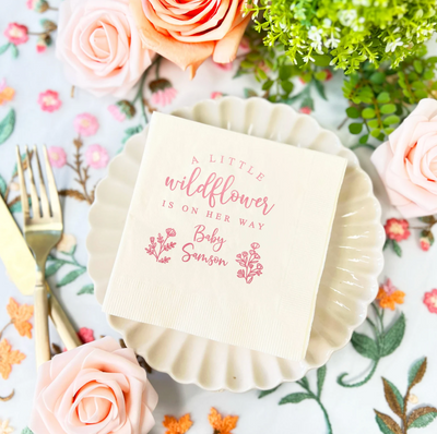 A Little Wildflower Baby Shower Napkins