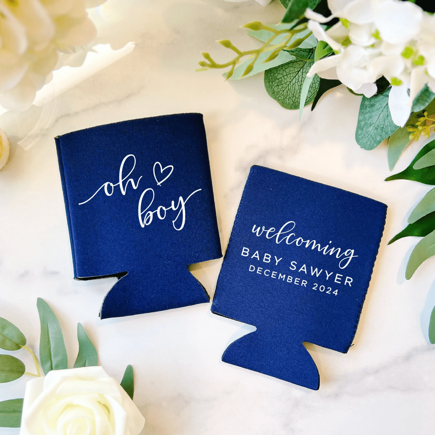 Oh Boy Personalized Baby Shower Can Cooler - Can Cooler