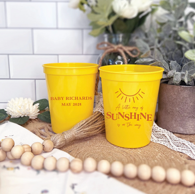 Little Ray of Sunshine Baby Shower Stadium Cups