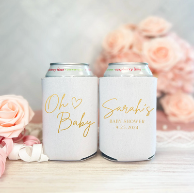 Oh Baby Personalized Baby Shower Can Cooler