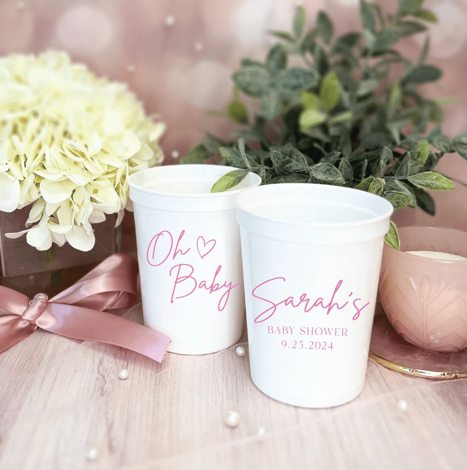 Oh Baby Personalized Baby Shower Stadium Cups - Cup - Stadium