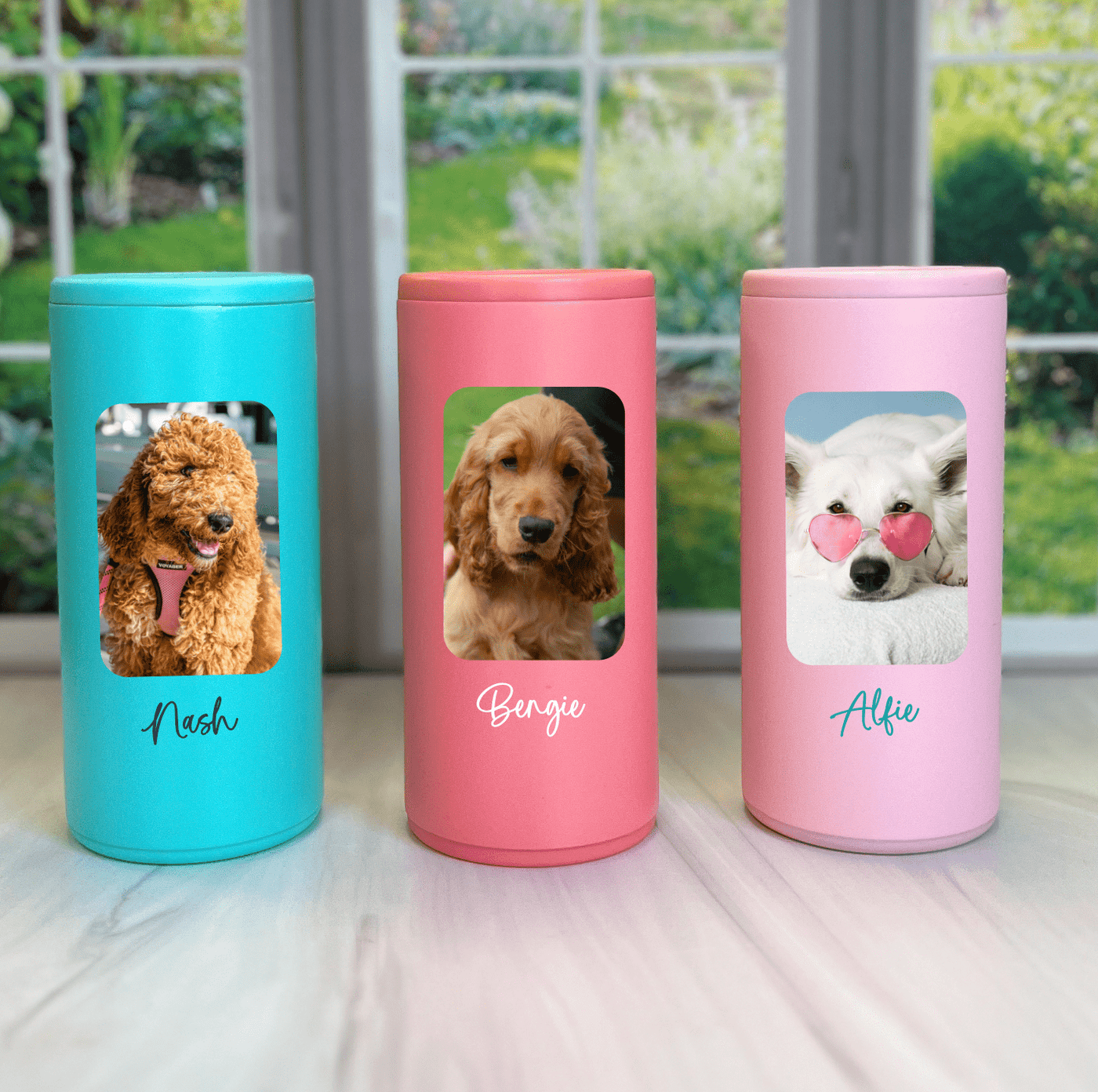 Custom Pet Photo Skinny Can Coolers