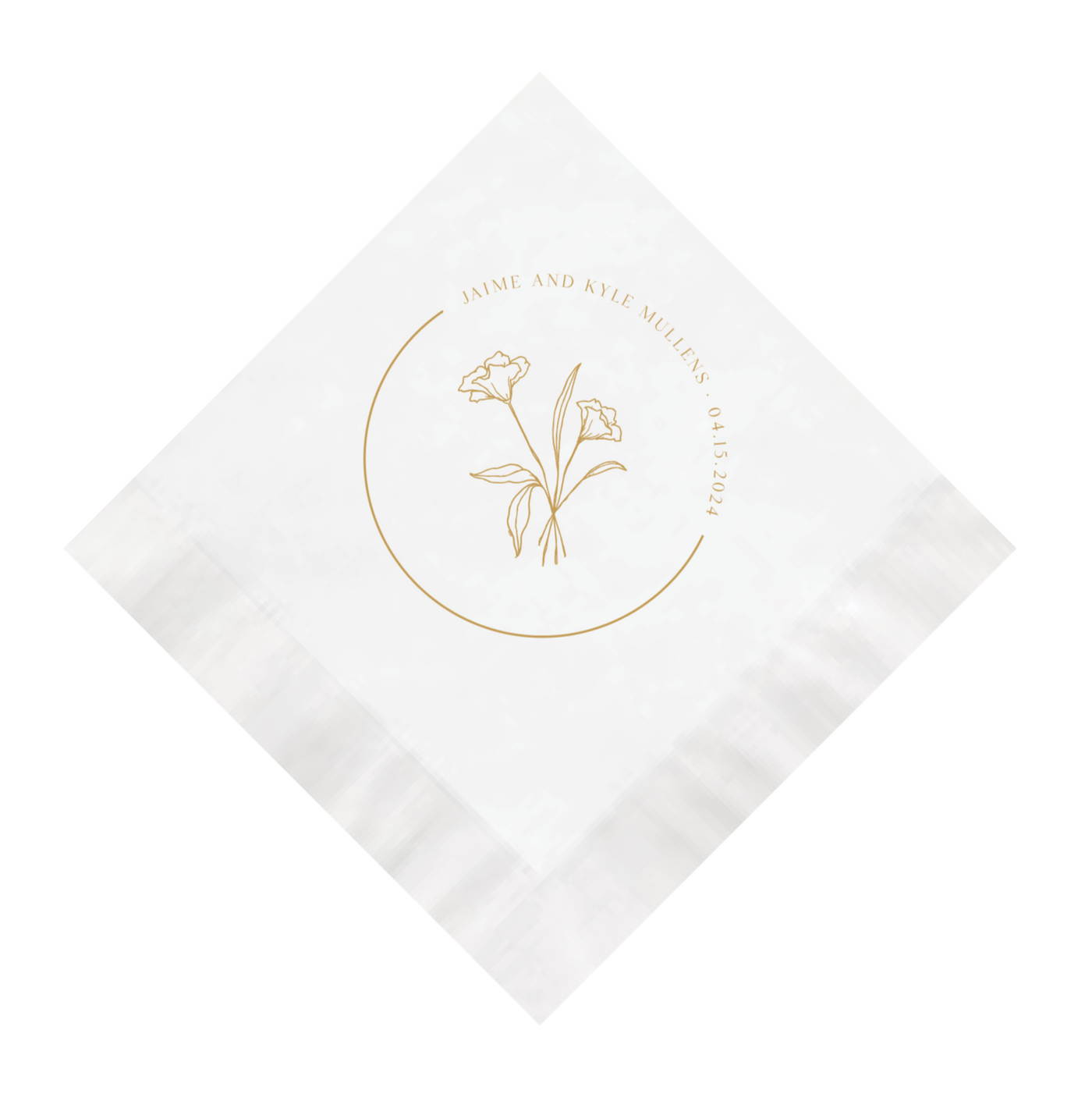 Cocktail Napkins for Wedding with Floral Design