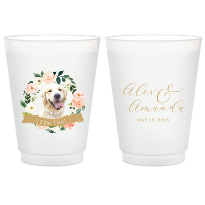 Dog Wedding Full Color Frosted Plastic Cups