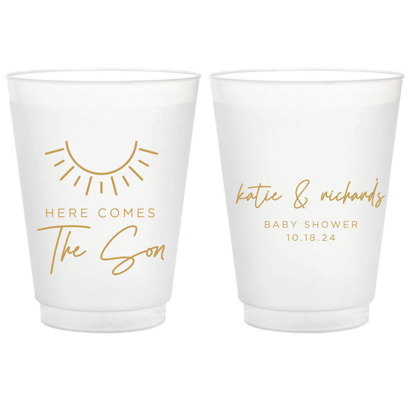 Here Comes The Son Baby Shower Frosted Plastic Cups - Cup - Frosted
