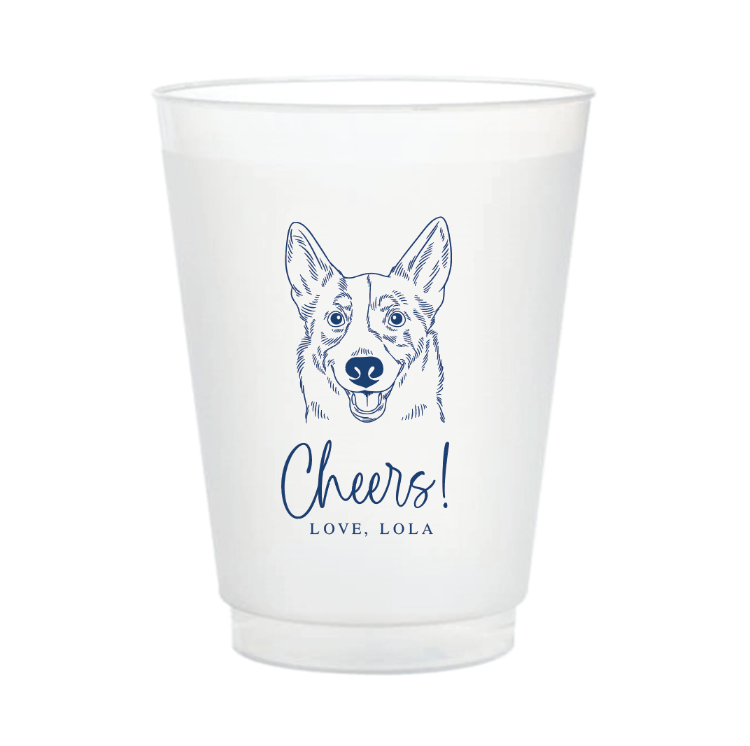 Illustrated Pet Wedding Frosted Plastic Cups