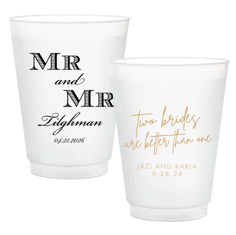 LGBT Wedding Frosted Plastic Cups - More Options Available - Cup - Frosted