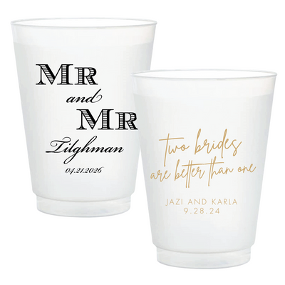 LGBT Wedding Frosted Plastic Cups - More Options Available