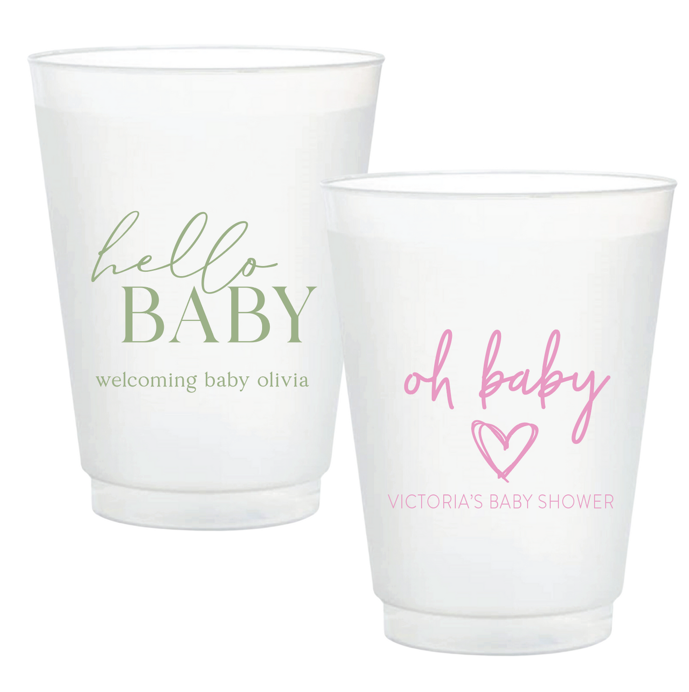 Personalized Baby Shower Frosted Plastic Cups