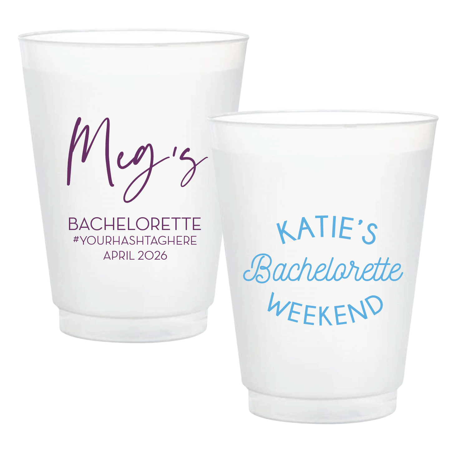 Personalized Bachelorette Frosted Plastic Cups - Cup - Frosted