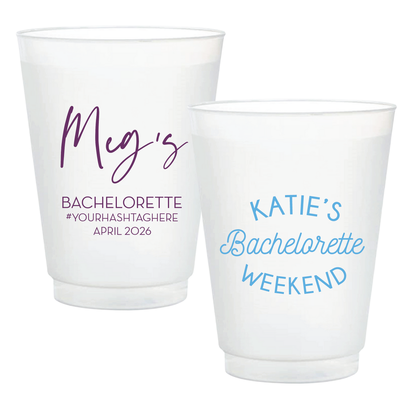 Personalized Bachelorette Frosted Plastic Cups