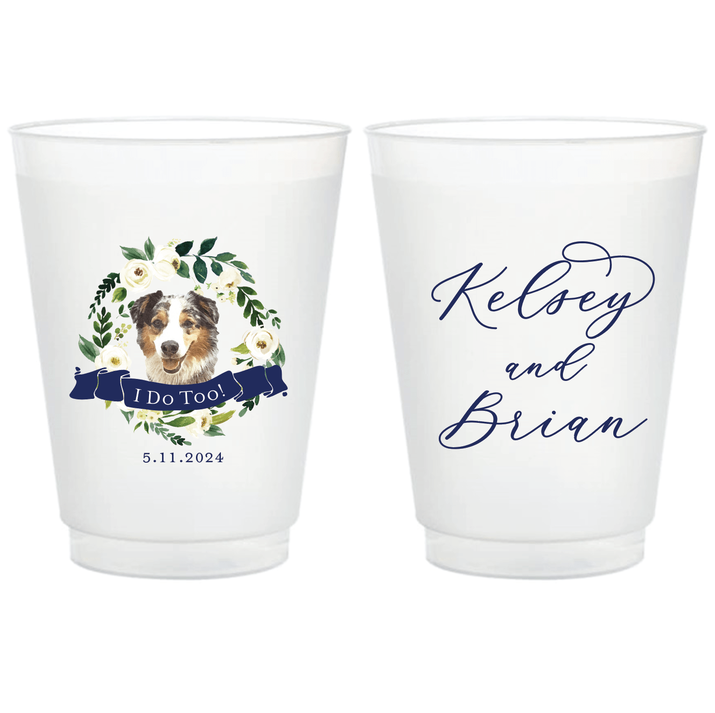 Personalized Dog Wedding Frosted Plastic Cups - Cup - Frosted Full Color - Dog