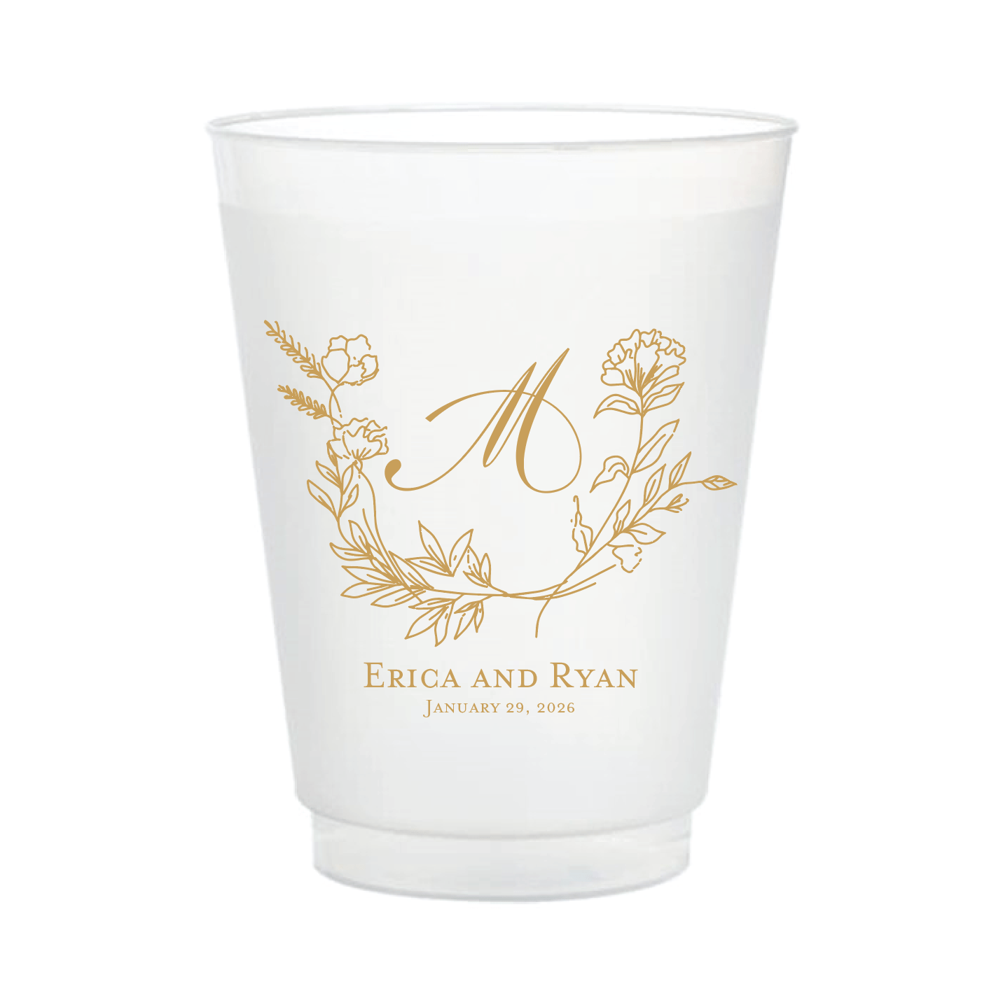 Personalized Frosted Plastic Cups for Weddings - Cup - Frosted