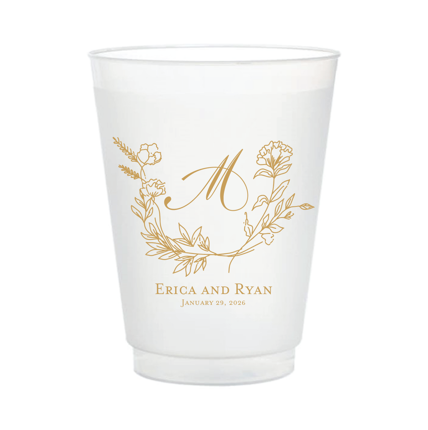 Personalized Frosted Plastic Cups for Weddings