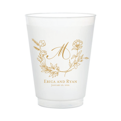 Personalized Frosted Plastic Cups for Weddings