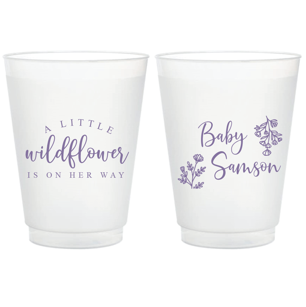 A Little Wildflower Baby Shower Frosted Plastic Cups - Cup - Frosted