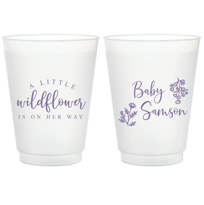 A Little Wildflower Baby Shower Frosted Plastic Cups