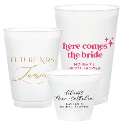 Bridal Shower Frosted Plastic Cups